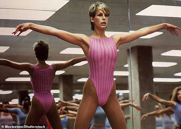 Bombshell: The actress as seen in the 1985 movie Perfect shows off her athletic personality