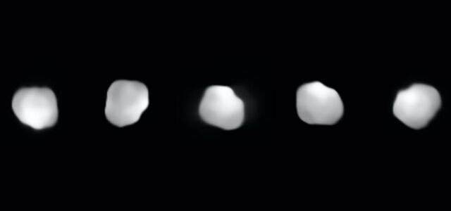 Multiple views of 16 Psyches photographed by the Very Large Telescope.