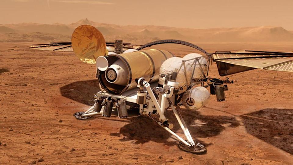 A concept about a Mars sample retriever that could bring alien spores to Earth