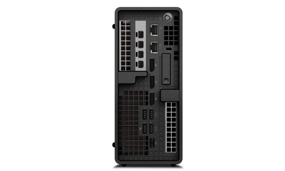The P360 Ultra's port selection is much like what you'd get on a good small ITX motherboard, including plenty of display output from both integrated and dedicated GPUs.