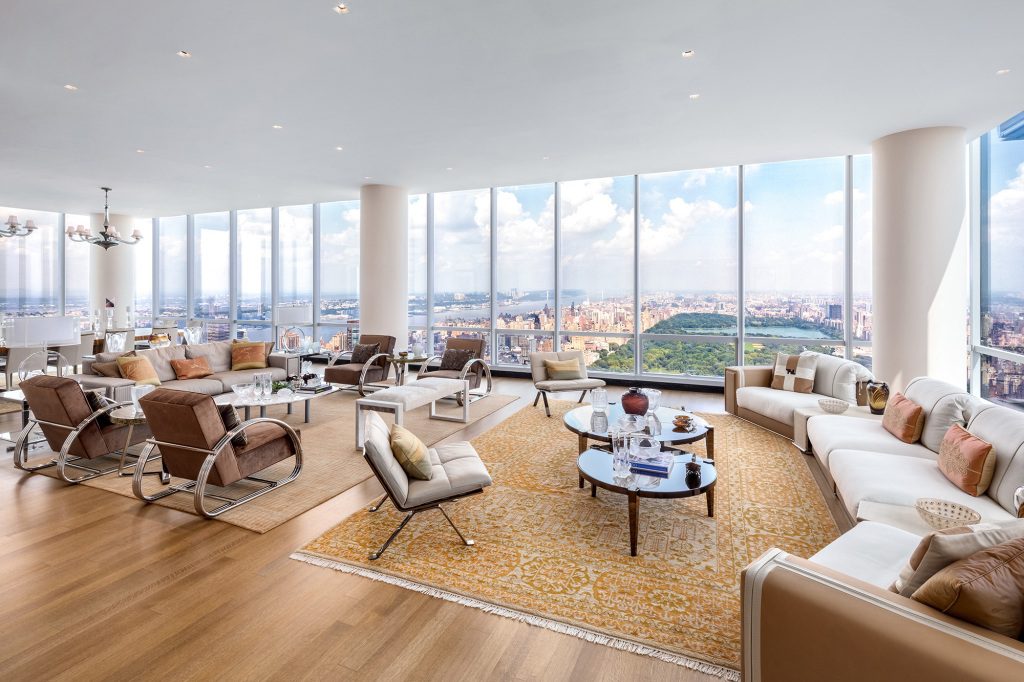 StreetEasy shows the city's most expensive listing is a unit on One57 that overlooks both the rivers and Central Park front and center.