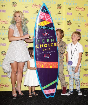 Britney Spears, Jayden James Federline, Sean Federline and his niece Lexi Teen Choice Awards, Press Room, Los Angeles, USA - August 16, 2015