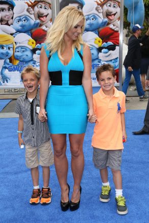 Britney Spears with her two sons Sean Preston and Jaden Federline The Smurfs 2 premiere, Los Angeles, USA - July 28, 2013