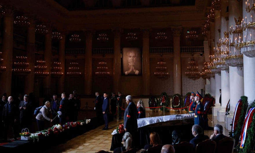 Gorbachev's memorial service in the Pillar Hall.