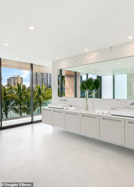 OPEN: Floor-to-ceiling windows have been added to the design of the most stunning mansion in Miami