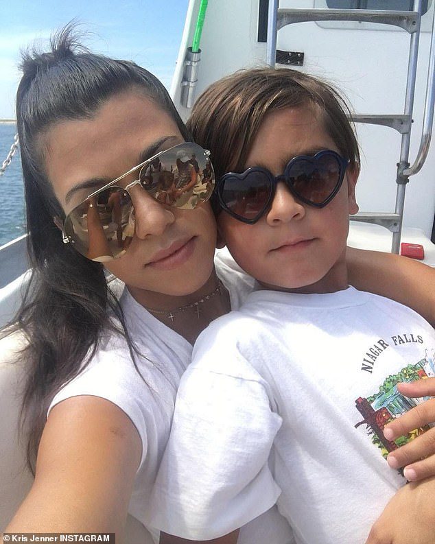 Oh boy: Kourtney Kardashian and Scott Disick's sons had birthdays on Wednesday.  He was seen with Mason who is now 13 years old